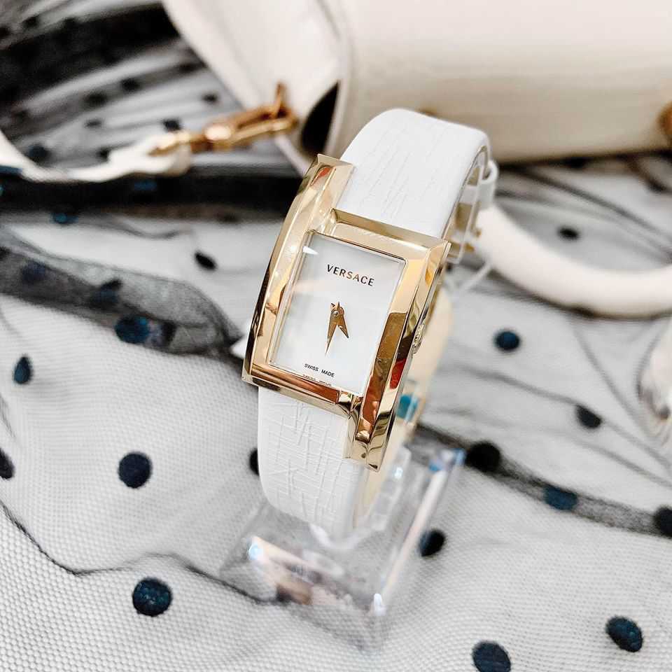 Women's Greca Icon Leather White Dial Watch
